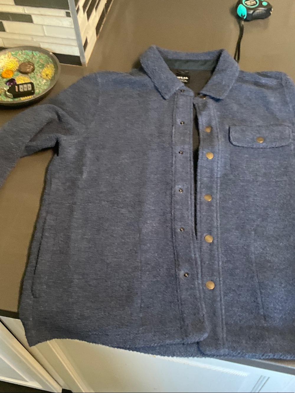 Prana Incrediwool Men's Navy Button-Front Wool Blend Jacket
